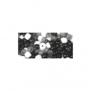 Rocailles Mix, 2,6mm Dose 17g, schwarz/weiß