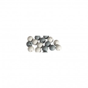 Silikonperlen, 12mm ø, bunt SB-Btl 16Stück-grau