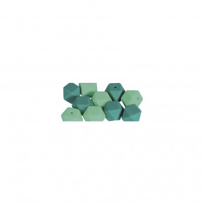 Silikonperlen Hexagon, 14mm ø SB-Btl 10Stück-grün