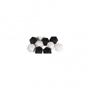 Silikonperlen Hexagon, 14mm ø SB-Btl 10Stück-schwarz