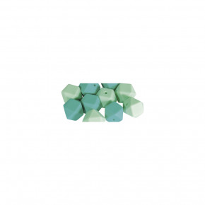 Silikonperlen Hexagon, 14mm ø SB-Btl 10Stück-türkis