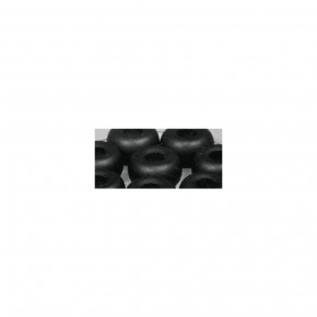Silk-Bead Glas Großlochperle, 11mm, Loch 4mm, Dose 8Stück-schwarz