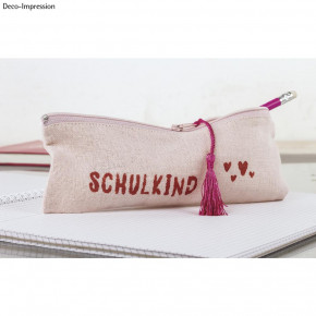 Turnbeutel mit Kordelzug + Stiftetasche, rosa
