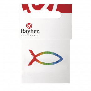 Wachsmotiv christlicher Fisch Regenbogen 4x2cm, SB-Btl 1Stück